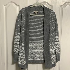 Loft winter cardigan white/grey size medium